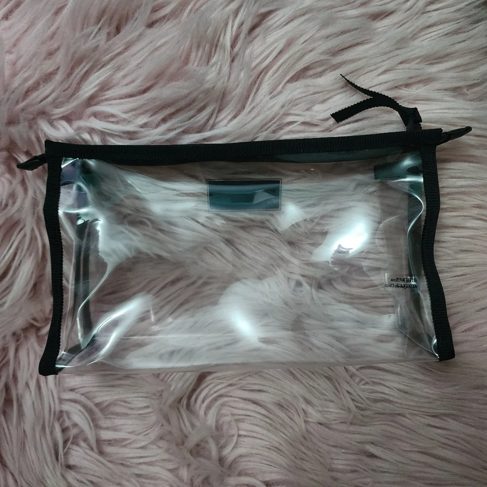 Victoria's Secret clear jelly plastic makeup cosmetic travel bag clutch